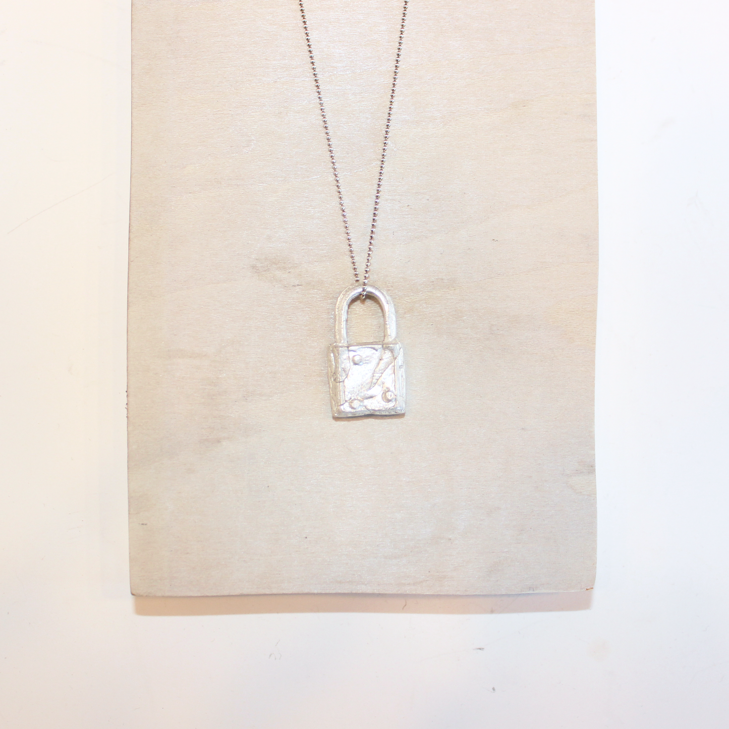 Large Silver Clay Charm Necklace