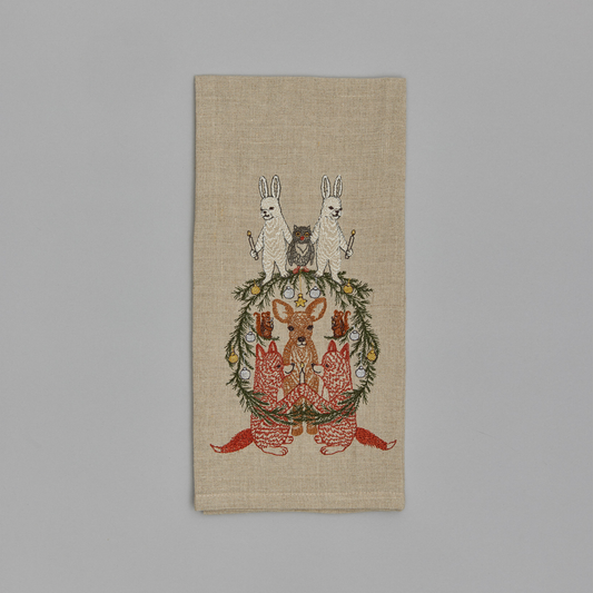 Embroidered Holiday Tea Towels