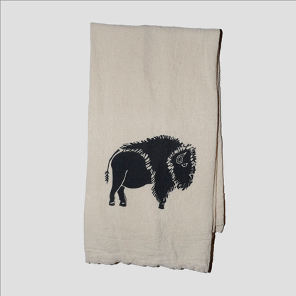 Bird and Buffalo Tea Towel