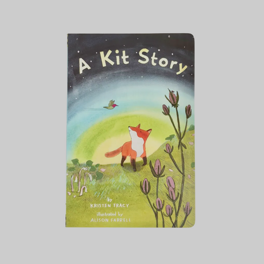 Book titled 'A Kit Story' with a fox illustration
