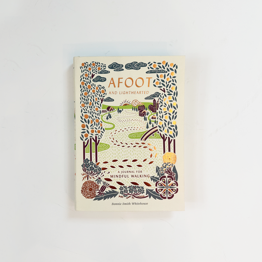 Book titled 'Afoot and Lighthearted' with nature-themed cover on a white background