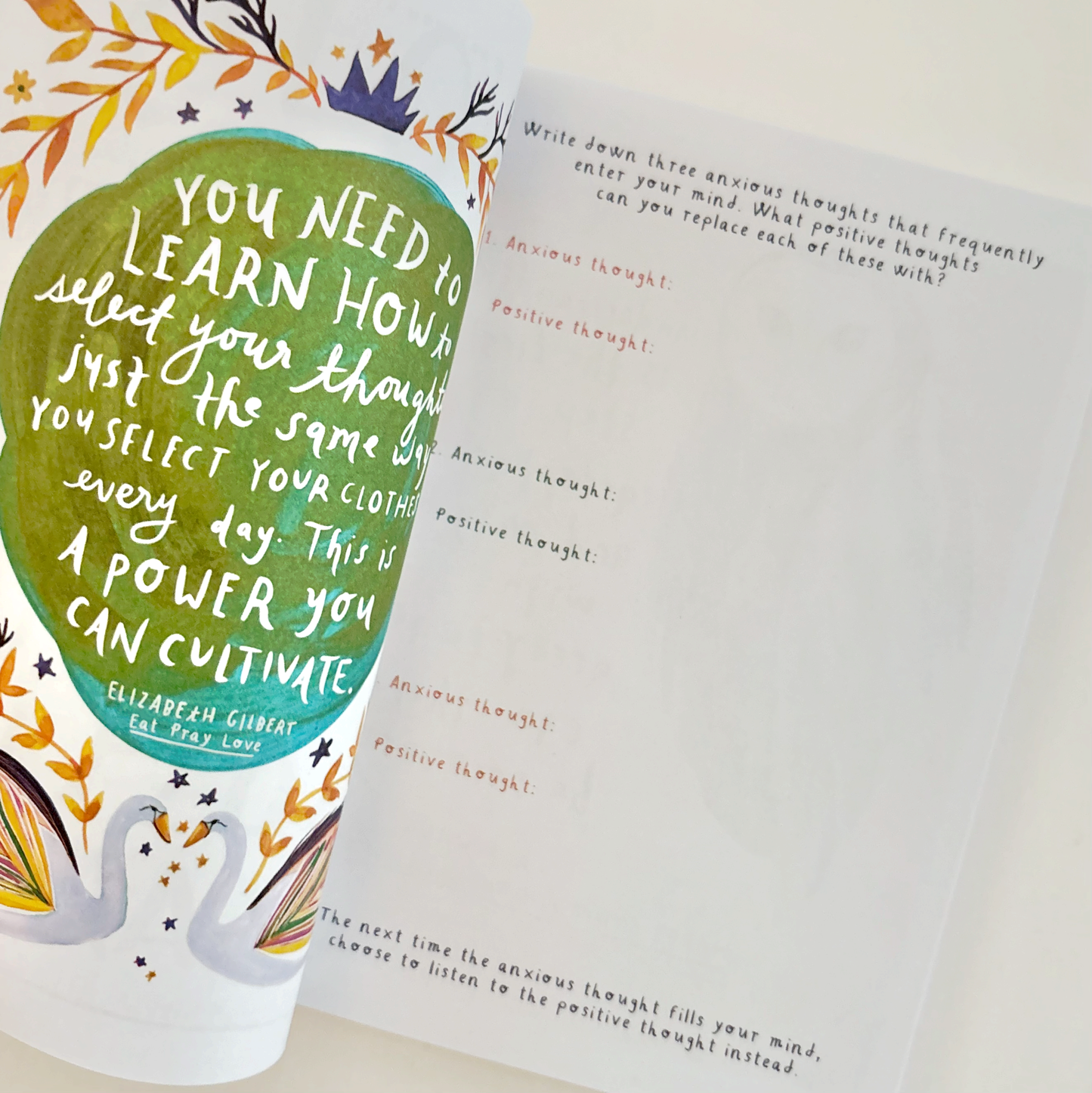 Motivational quote card with decorative elements