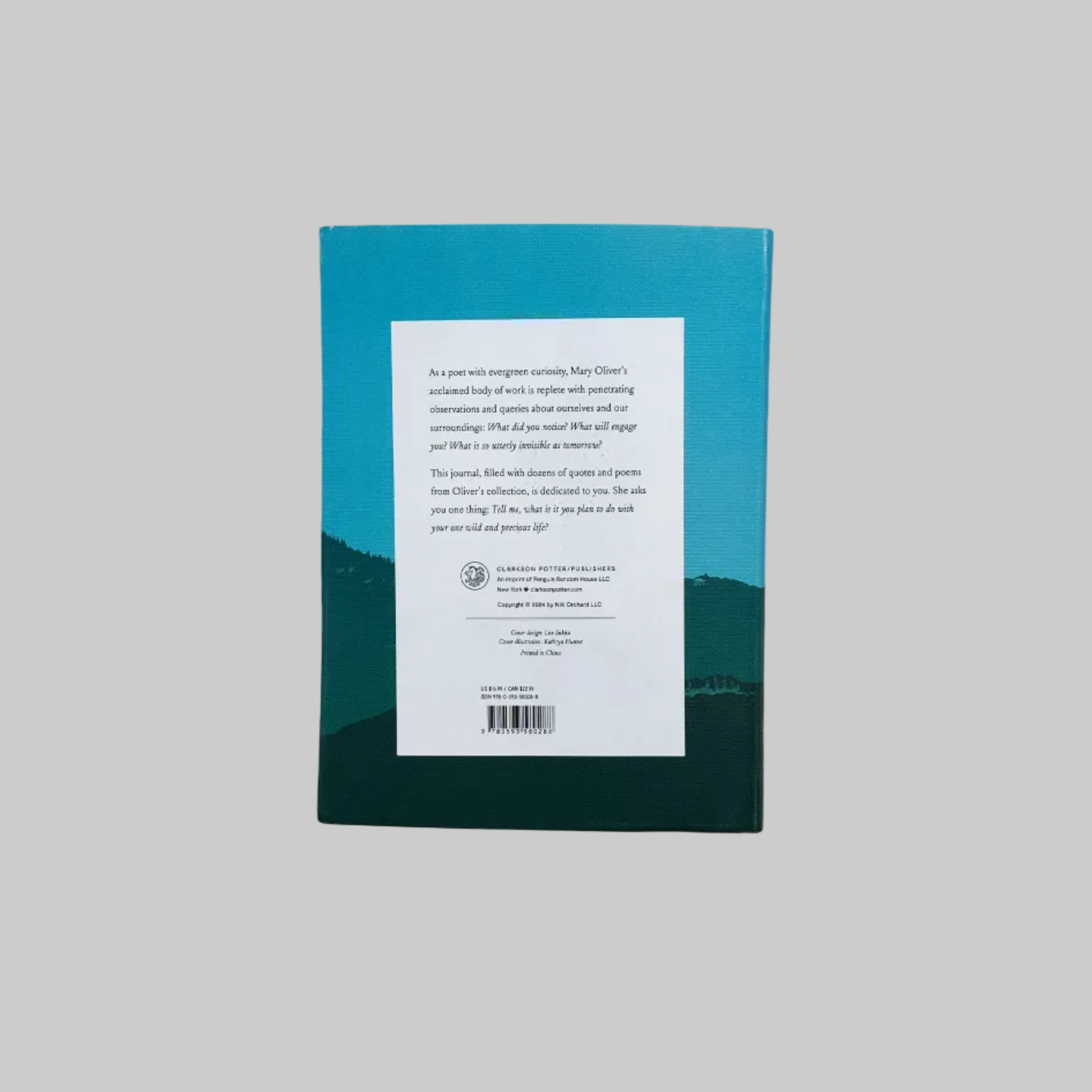 The back cover of the journal "This Wild and Precious Life"