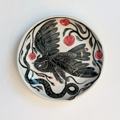 Painted Owl Platter