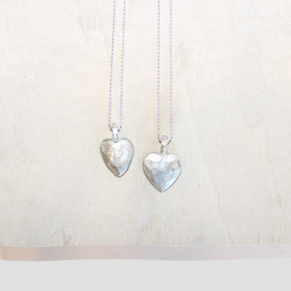 Silver Clay Heart Necklace