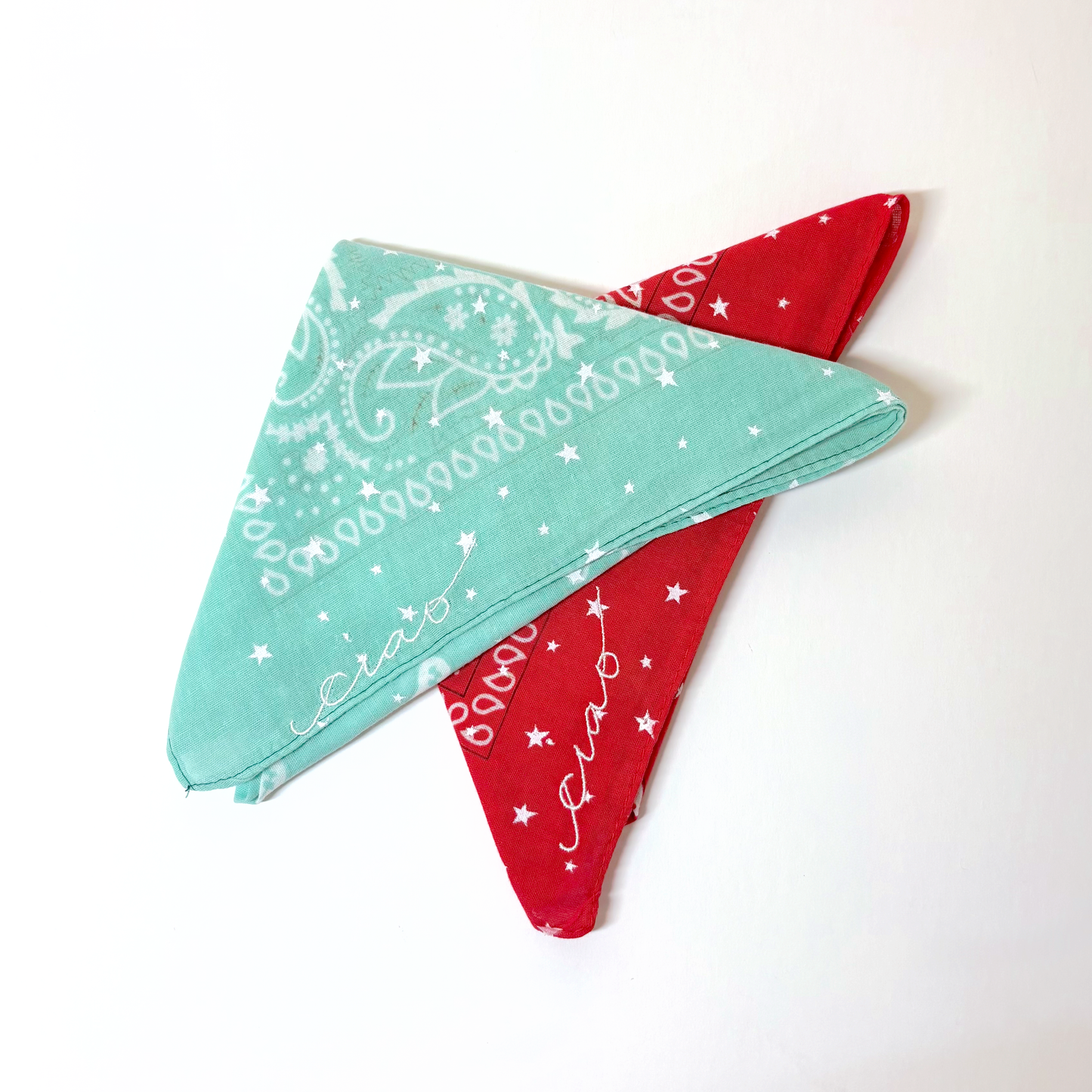 Embroidered + Screen Printed Bandana