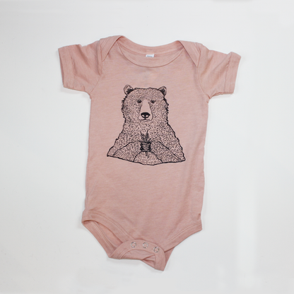 Bear Holding Flowers Onesie