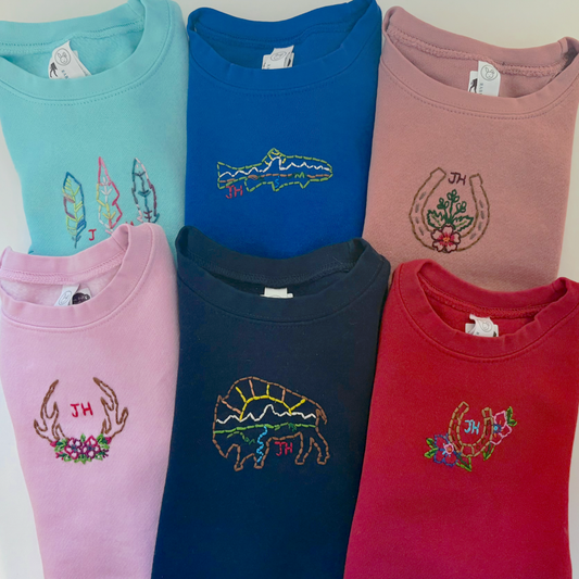 Kids Hand Embroidered Sweatshirt