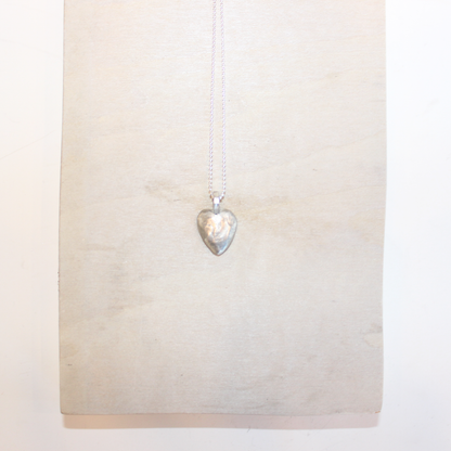 Silver Clay Heart Necklace