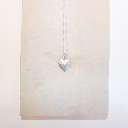 Silver Clay Heart Necklace