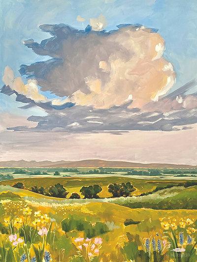 A.T. Patterson's puzzle featuring an original landscape art print.