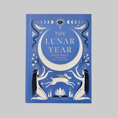 Book cover of 'The Lunar Year' by Alison Davies with celestial design and text on a blue background