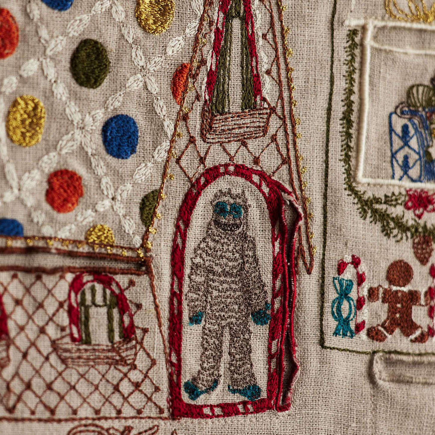 Coral and Tusk's "North Pole" advent calendar featuring intricate embroidery and pockets for small gifts