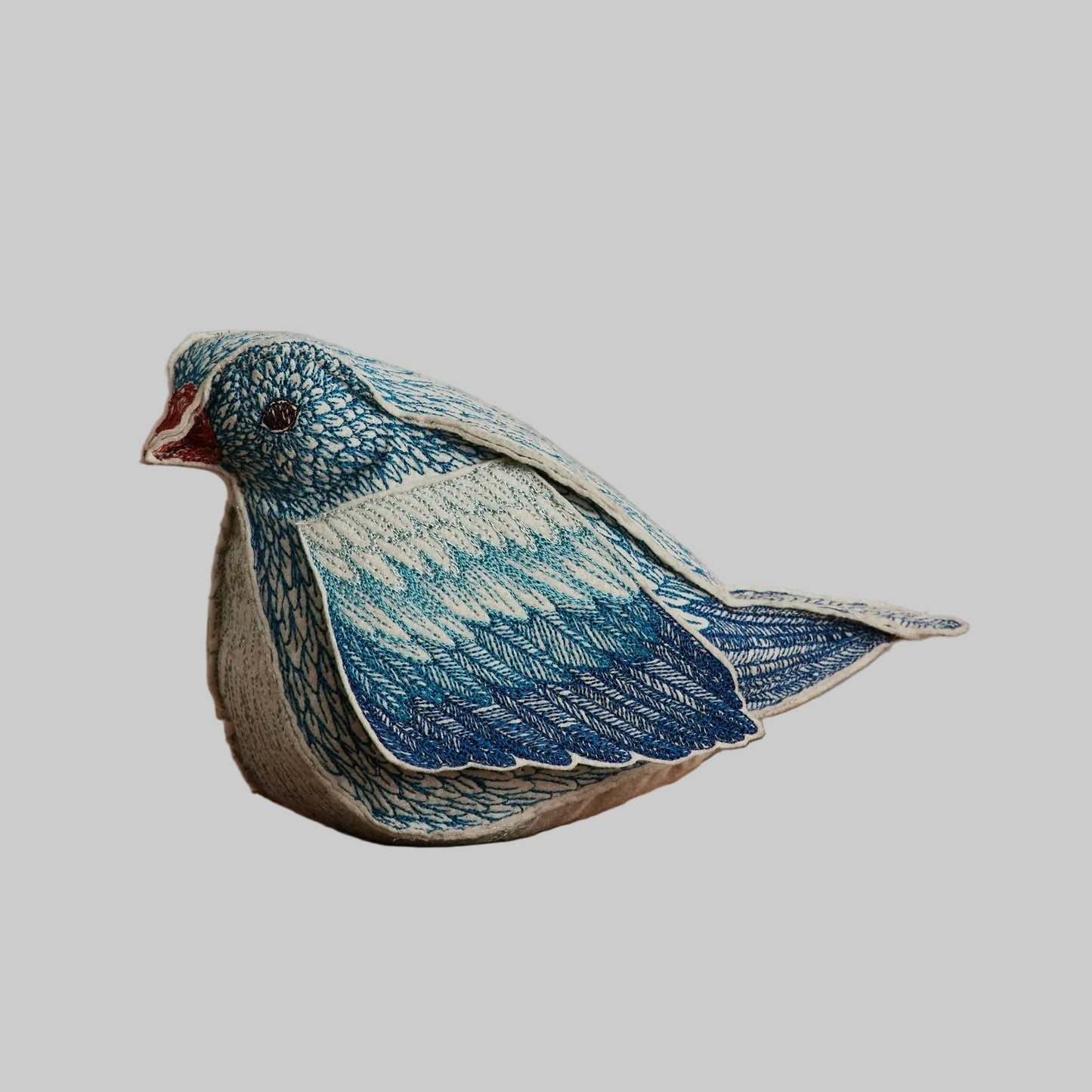 Coral and Tusk’s “Bluebird of Happiness” embroidered felt object, gift or keepsake