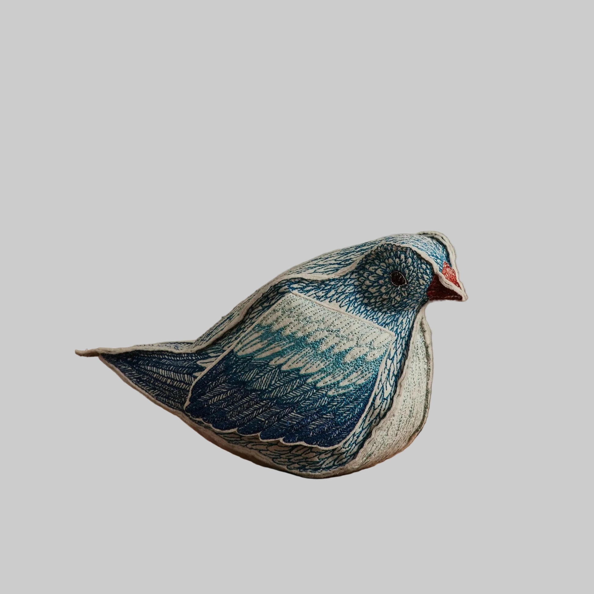 Coral and Tusk’s “Bluebird of Happiness” embroidered felt object, gift or keepsake