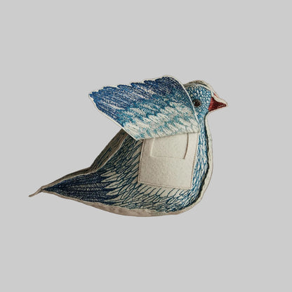 Coral and Tusk’s “Bluebird of Happiness” embroidered felt object, gift or keepsake
