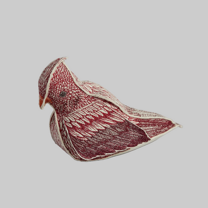 Coral and Tusk's "Cardinal of Hope" embroidered felt object, gift or keepsake