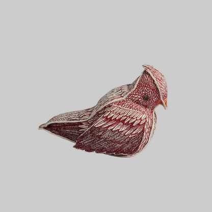 Coral and Tusk’s “Cardinal of Hope” embroidered felt object, keepsake or gift