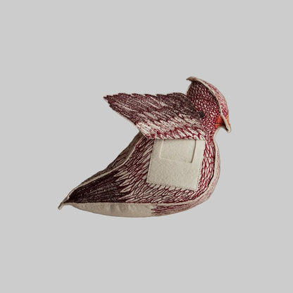 Coral and Tusk's "Cardinal of Hope" embroidered felt object, keepsake or gift