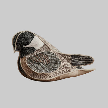 Coral and Tusk’s “Chickadee of Cheer” embroidered felt object, keepsake or gift