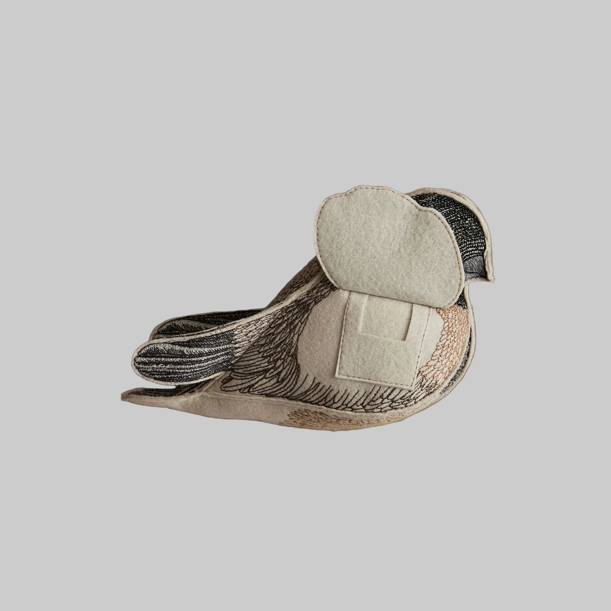 Coral and Tusk’s “Chickadee of Cheer” embroidered felt object, keepsake or gift