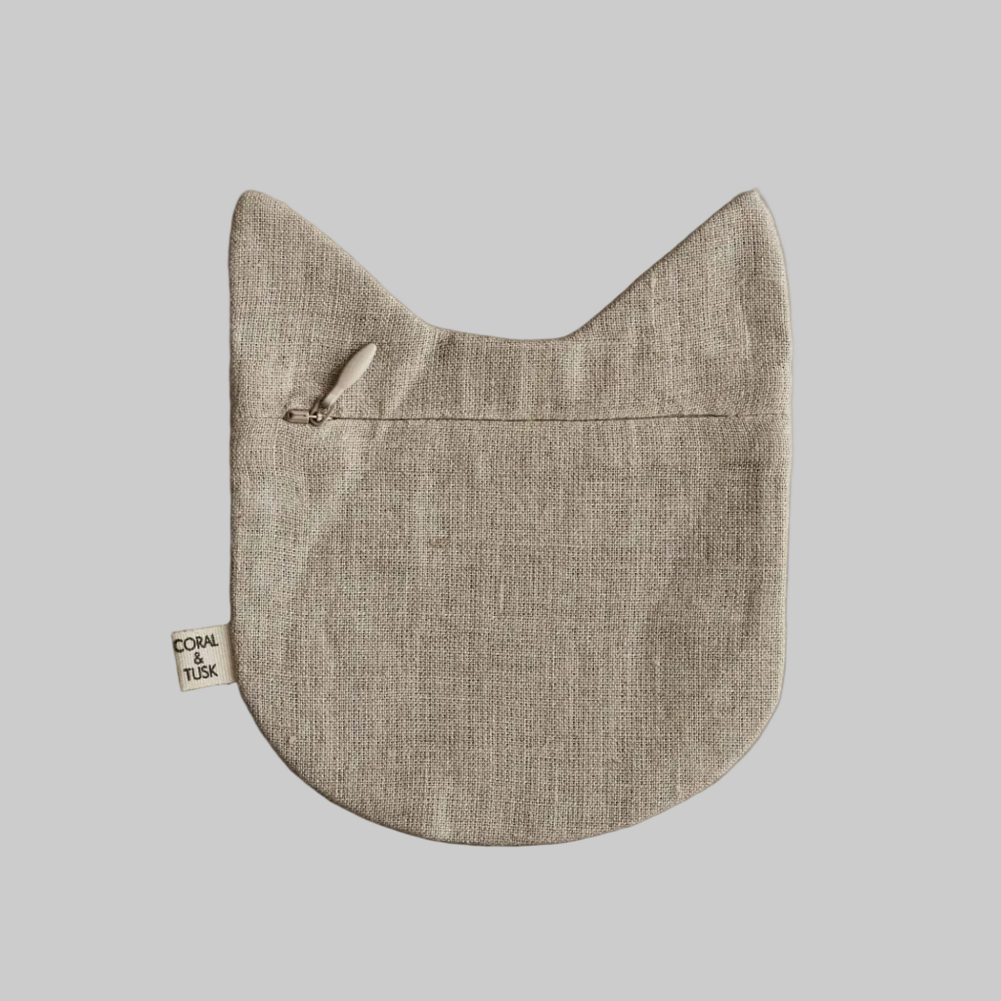 Coral and Tusk’s “Black Cat” embroidered linen pouch for coins or trinkets