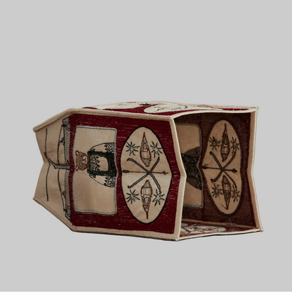 Coral and Tusk's "Gondola" tissue box cover made of felt and embroidered with festive gondola design