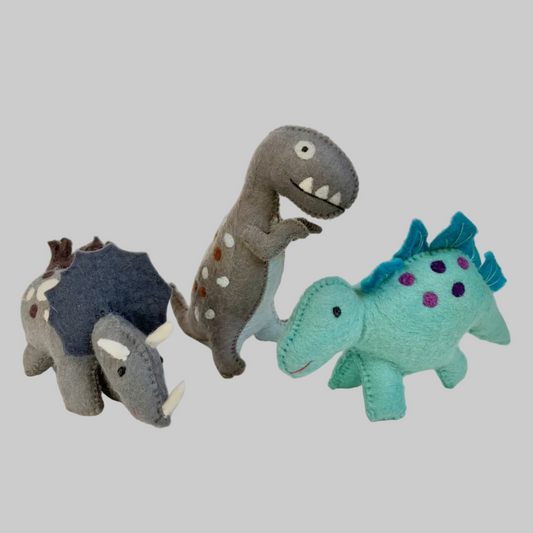 The Winding Road’s wool-felted dinosaurs, fair trade 
