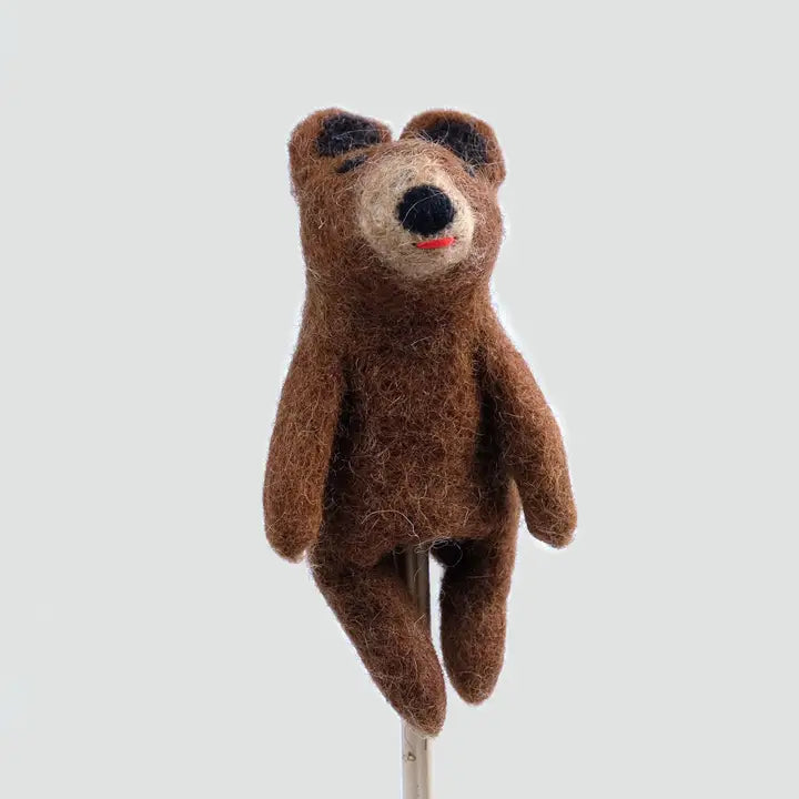 The Winding Road’s wool-felted bear finger puppet