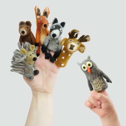 The Winding Road’s wool-felted forest-themed finger puppets
