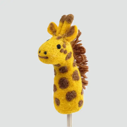 The Winding Road’s wool-felted giraffe finger puppet