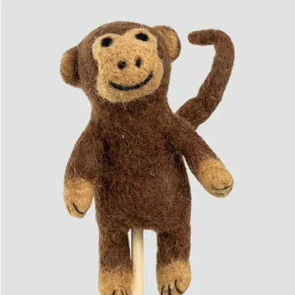 The Winding Road’s wool-felted monkey finger puppet