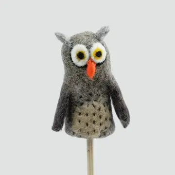 The Winding Road’s wool-felted owl finger puppet