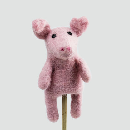 The Winding Road’s wool-felted pig finger puppet