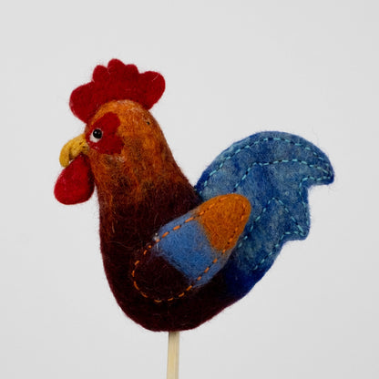 The Winding Road’s wool-felted rooster finger puppet