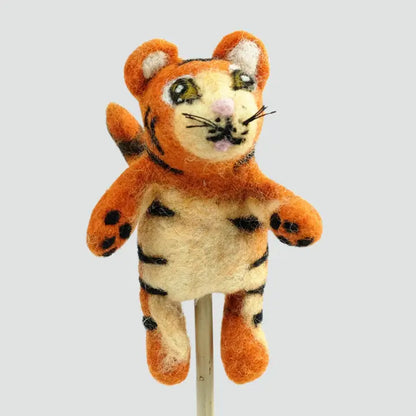 The Winding Road’s wool-felted tiger finger puppet