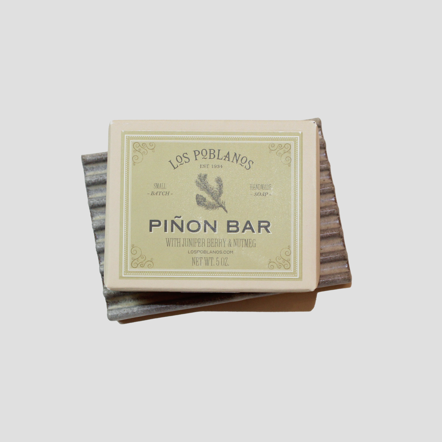 Handmade soap from Los Poblanos made with pine, juniper, and nutmeg essential oils from New Mexico