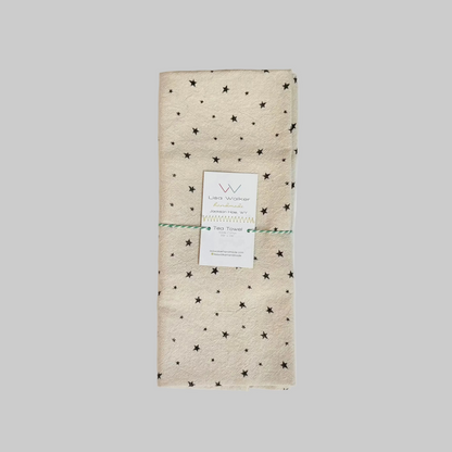 Lisa Walker’s cotton flour sack tea towel with screen printed star designs, made locally in Jackson Hole, WY